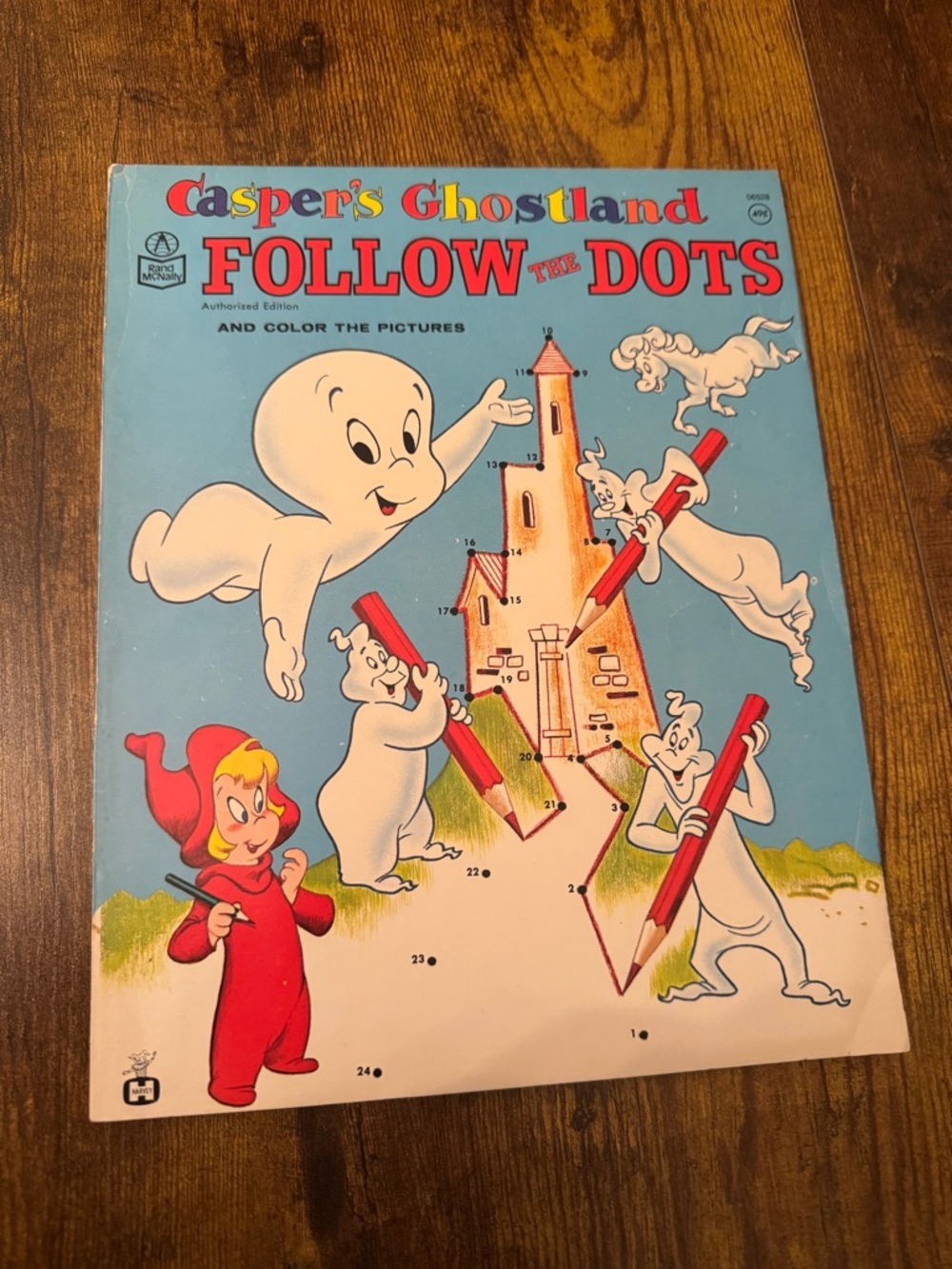 Casper Ghostland Follow The Dots Vintage 1970s Rand McNally Coloring Book